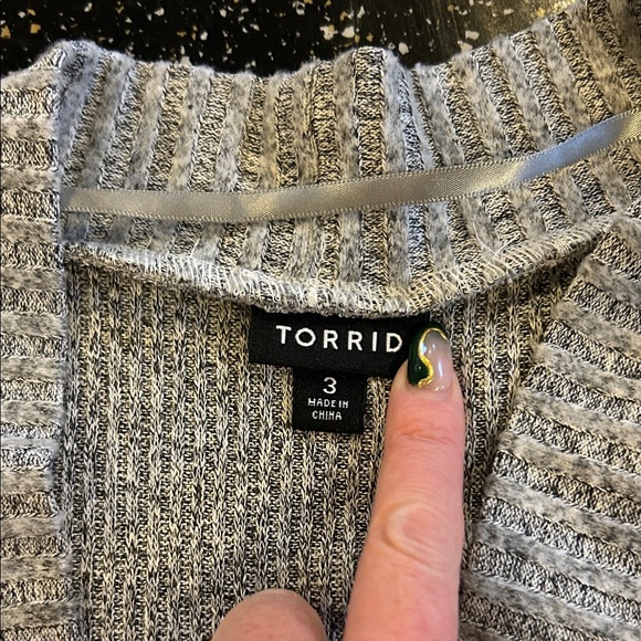 Torrid Heather Gray Ribbed Duster - Picture 2 of 6